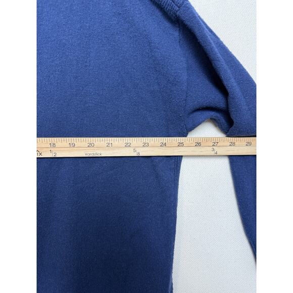 Ann Taylor Women's Sz XXL Sweater Tunic Navy Blue Boat Neckline White Trim - Picture 9 of 13